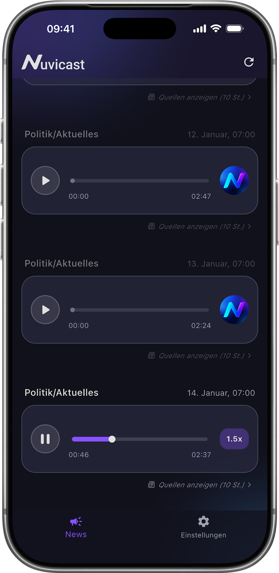 Nuvicast App Mockup